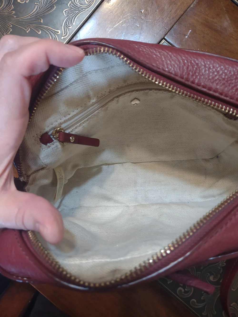 Kate Spade Pebbled Leather Crossbody Bag in Burgundy